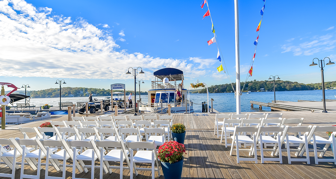 Wedding ceremony on dock